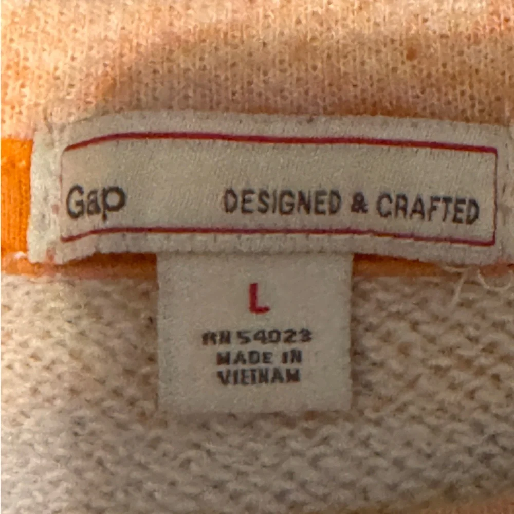 Gap Terry Cloth‎ Crew Neck Peach and Purple Stripe Sweatshirt size Large